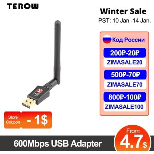 600Mbps USB2.0 Wifi Adapter 2.4G&5G Ethernet Realtek RTL88CU Lan Wifi Dongle AC Wifi Receiver Network Card With Rotatable Antenn