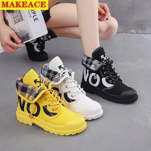 Martens Autumn Womens Boots Fashion Womens Shoes New Net Red All Build Breathable Motorcycle Boots Canvas Sports Ankle Boots