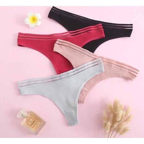 Thongs Women Female Solid Color Underpants Briefs Womens Underwear Sexy Lingerie Panties G-String Girl Pantys Lingerie