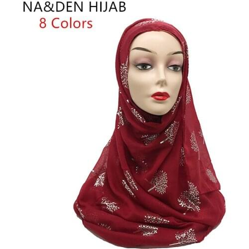 1PCS Ladies Fashion cotton Plain solid Shimmer Silver Viscose Shawl Scarf Bling leaf Oversize Wrap Hijabs Muslim
