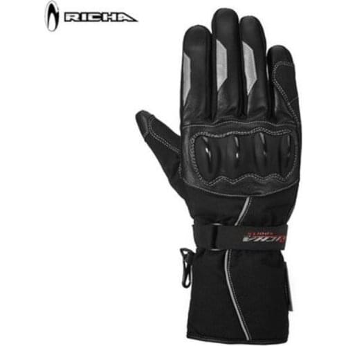 RICHA Winter Warm Waterproof Motorcycle Glove Men Sheepskin Leather Motorbike Gloves Fall-resistant Rider Protection TPU Wiper
