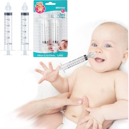 2Pcs Baby Nose Clean Needle Tube Infant Baby Care Nasal Aspirator Cleaner 10ML Baby Rhinitis Nasal Washer