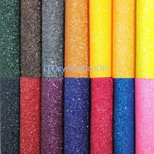 1PC 21X29CM Stretch Backing Neon Chunky Glitter Leather For Making Bows Accessories LEOsyntheticoDIY GM3094B