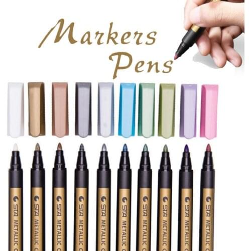 1pcs Colored Highlighters Waterproof Metallic Marker Pens for Bride To Be Kraft Paper Photo Albums Wedding Party Diy Decoration