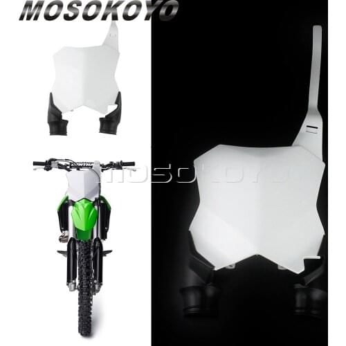 1pcs Racing Bike Motocross White Front Number Plate For Kawasaki KX250F KXF250 2017-2019 KX450F KXF450 2016-2018 2019