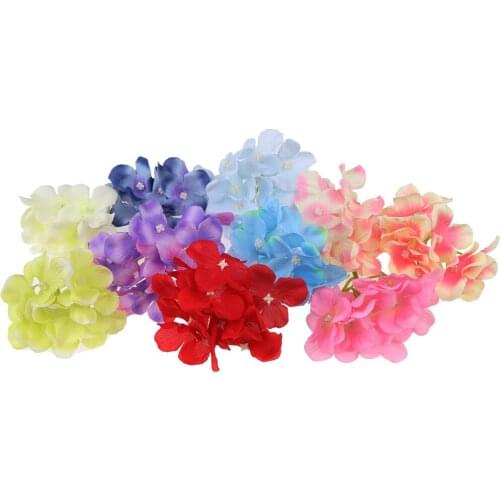 10 Pieces 10cm Silk Artificial Hydrangea Flower Head for Wedding Decor Wreath Gifts