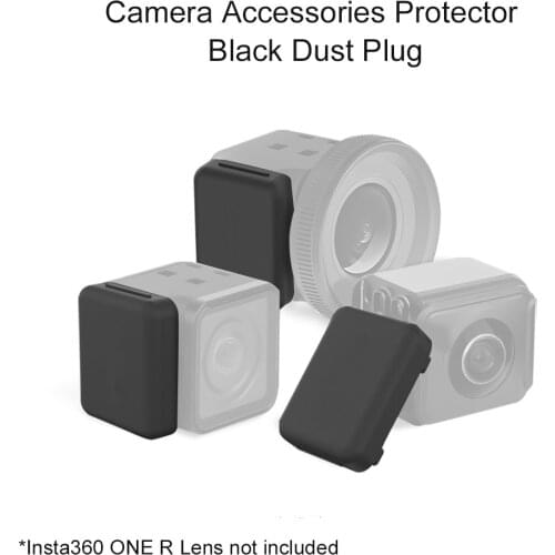2pcs Black Portable Waterproof Silicone Case Dust Plug Housing Shell Camera Accessories Protective Cover For Insta360 ONE R Lens