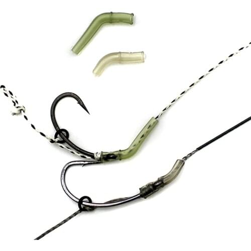 20Pcs Line Aligner For Hair Rig Tackle Carp Fishing Aligner Accessories Hook Sleeve Soft Rubber Elbow Anti Tangle Fishing Tools