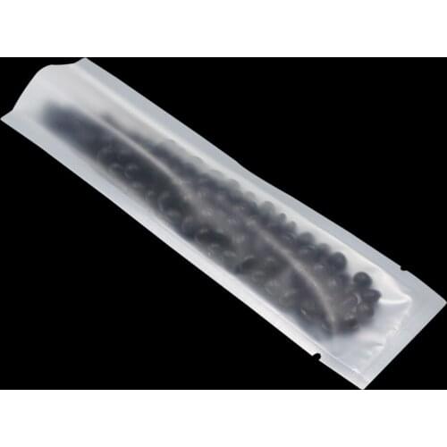 200Pcs/lot Long Flat Top Silver Clear Pure Aluminum Foil Package Bag Plastic Mylar Coffee Powder Beans Retails Vacuum Seal Pouch