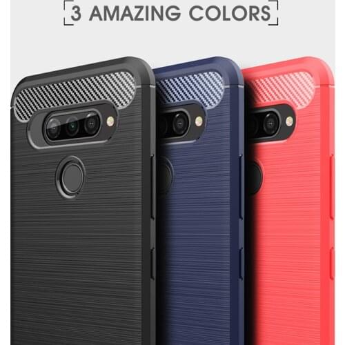 50pcs/lot Carbon Fiber Grain TPU Phone Case For LG K61 Q70 K40S K20 W30 W10 Stylo 5 K40 G8 V60 V50 ThinQ Silicon Back Cover