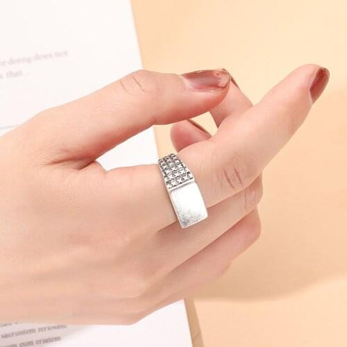 2021 Ins Trendy Antique Rhodium Men Minimalist Hip-hop Rock Knuckle Finger Rings Punk Korean Fashion Women Party Jewelry