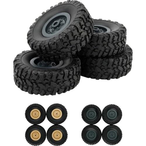 4pcs/Set RC Car Tires For 1/16 Wpl B14 C24 Fy001 Military Truck Accessories Track Wheels Spare Parts