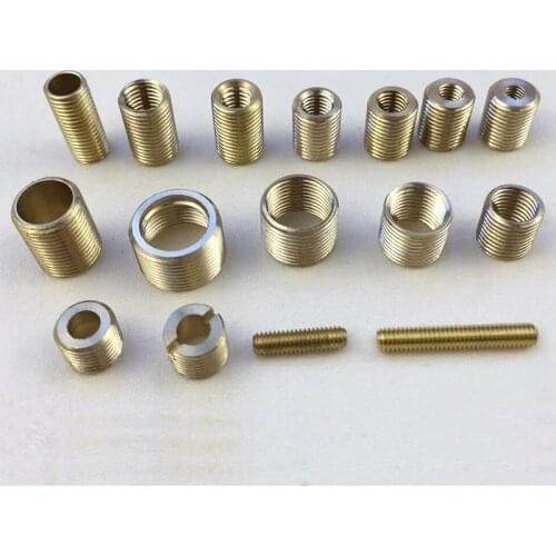 4pieces/lot M4/M5/M6/M8 to M10, M10 to M12 copper threaded hollow tube adapter inner&outer threaded coupler conveyer adapter