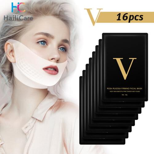 4D Double V Shape Face Lifting Slimming Thin Line Chin Collagen Sheet Anti Wrinkle Anti Aging Hanging Ear Dropshipping