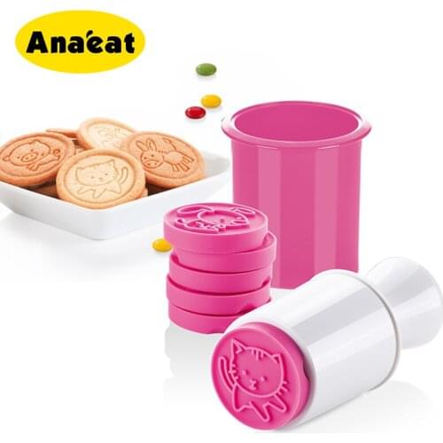 ANAEAT 6pcs/set Cartoon Cookie Stamps Moulds Christmas Tree Cookie Tools Cake Decoration Kitchen Gadgets