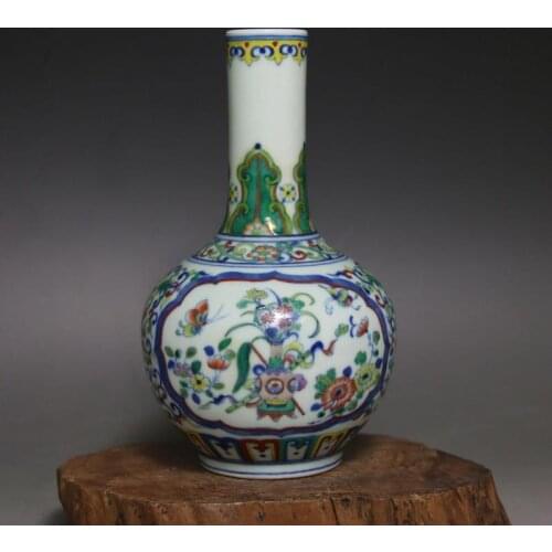 Antique QingDynasty porcelain vase,color ball bottle,hand painted crafts,Decoration,Collection&Adornment,Free shipping