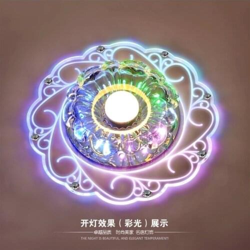 Flower-shaped special crystal light corridor balcony lamp colorful corridor creative LED light entrance ceiling ceiling embedded