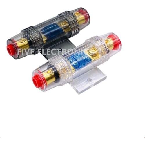 12V24V36V Cylinder Fork-Bolt Fuse Holder With 20A-200A Fuse Blade For Car Stereo Auto Audio Modified Large Current