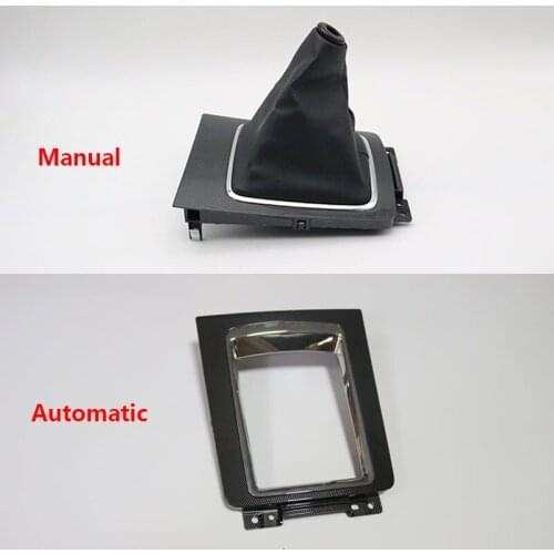 For Mitsubishi Lancer EX Carbon Fiber Automatic or Manual Gear Lever Shifter Panel Gear Shift Knob Outer Dust Cover