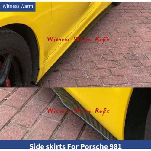 Carbon Fiber FRP Side skirts Extension for Porsche 981 boxster cayman 2013-2015