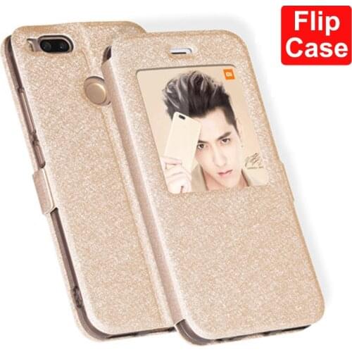 Front Window Leather Filp Case For Xiaomi mi A1 phone cover For xiaomi miA1 5.5" back cases For xiaomi A1 bumper mi A1 coque