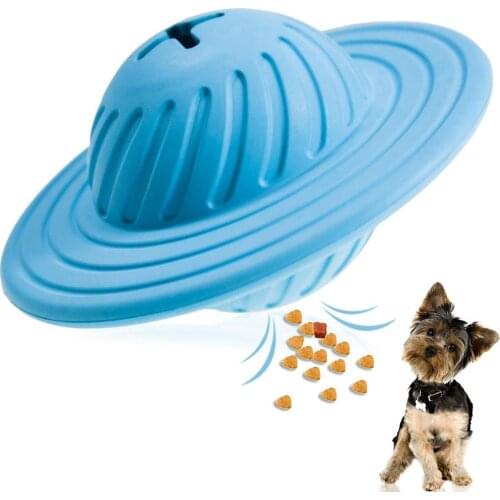Flying Disk Dog Toy UFO Shape Pet Food Feeder Ball Training toys Natural Rubber IQ Treat Interactive Dogs Toy Pet supplies