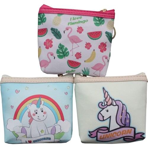 M804 Cartoon Bag For Women Cute Animal Flamingo Unicorn Zipper Coin Bag Gift Wholesale