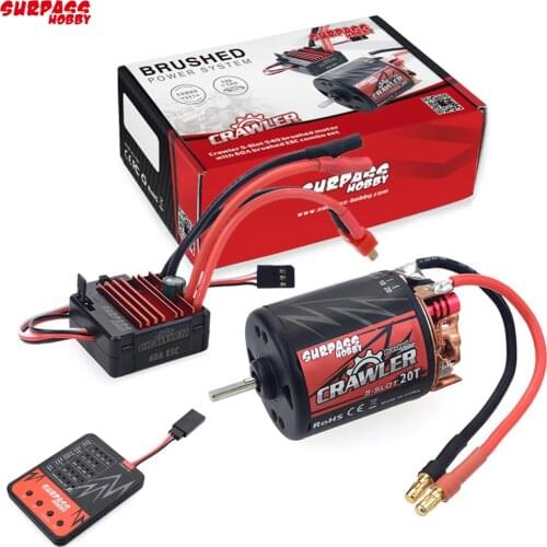 Original SURPASS Hobby 540 11T/13T/16T/ 20T 5-Slot Brushed Motor + 60A ESC + LED Program Card for 1/10 RC Crawler Car Rc Toys
