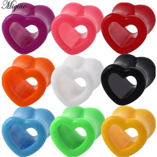 Miqiao Hot Acrylic Love Auricle Heart Shaped Ear Expander Peach Heart Ear Expander Piercing Jewelry Ear Plugs and Tunnels