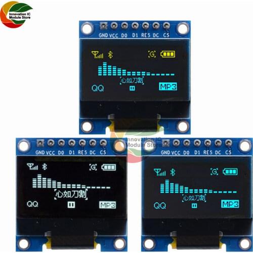 Ziqqucu 0.96" OLED LCD Display Module 128x64 SSD1306 7Pin IIC I2C SPI Serial for Arduino White/Blue/Yellow Blue LCD Display