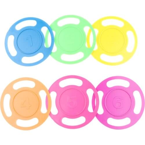 6Pcs Plastic Assorted Diving Ring Toys Play Set, Numbered Swimming Toy Set