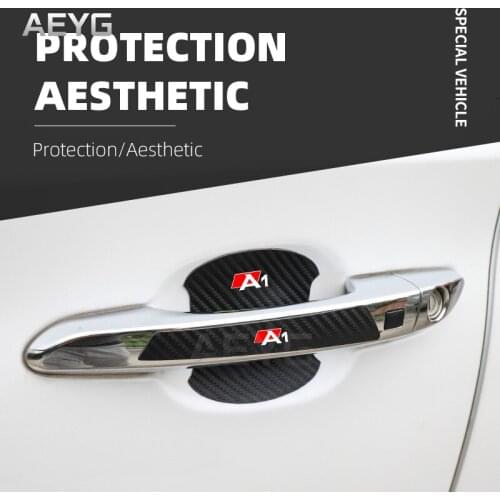 Car Door Handle Carbon Fiber Stickers Film For Audi A1 8X 2021 2020 Protector Decals Vinyl Auto Automotive Goods Accessories