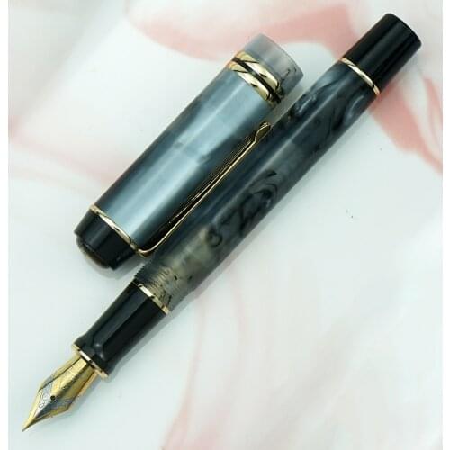 Kaigelu 316 Celluloid Fountain Pen,EF/F/M Medium Nib Beautiful Marble Gray Pattern Ink Pen Writing Gift for Office Business