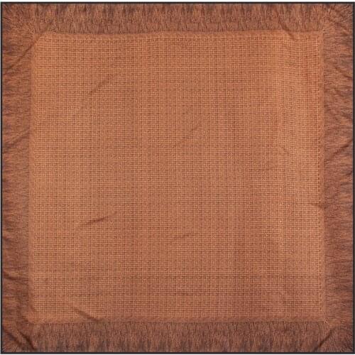 POBING Manual Hand Rolled Twill Silk Scarf Women Geometric Print Square Scarves Echarpes Foulards Femme Wrap Bandana Hijab 90CM