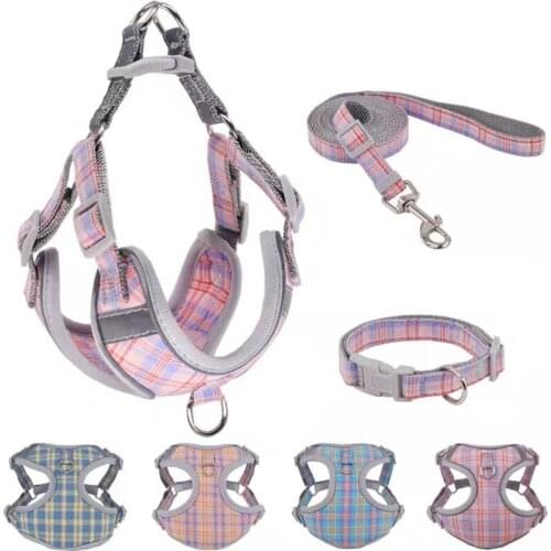 Pet Dog Harness Cat Lead Leash For Small Medium Dogs Chest Strap Vest Collar Set Adjustable Walking Lead Leashes Pet Accessories