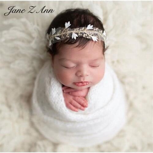 Jane Z Ann Embroidered Magnolia Flower Hair Band Headdress Baby 0-1 year Newborn Photography Prop Baby Photo accessories