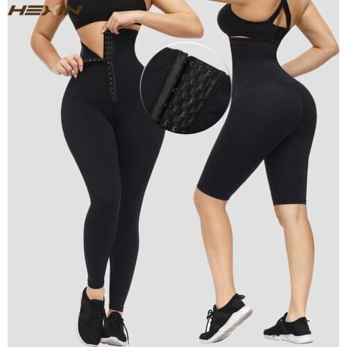 HEXIN High Waist Sport Leggings Thigh Slimmer Girdle Panties with Hook Gym Fitness Slimming Control Panties Waist Trainer fajas