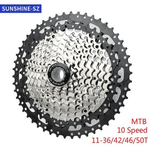 Sunshine Cassette Freewheel 10 Speed Mountain Bike 11-36T/40T/42T/46T/50T Bicycle Cassette MTB Sprocket Flywheel For SHIMANO