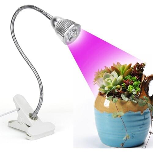5W LED Clip Desk Grow Lamp LED Growing Lights with 360 Degree Flexible Gooseneck for Office Home Indoor Garden Greenhouse Plant