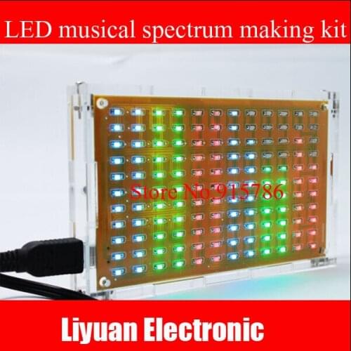 LED musical spectrum making kit / spectral level monitor / light cube electronic training kit