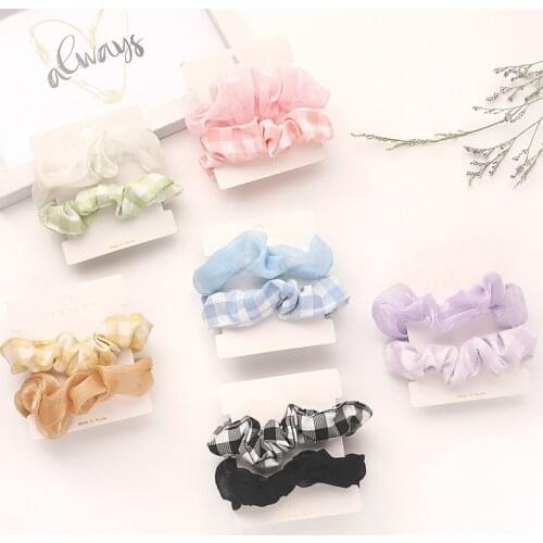New Floral Scrunchies Sweet Hair Rope Women Gilrs Printed Hair Ties Ponytail Holder Elastic Hair Band Headband Hair Accessorie