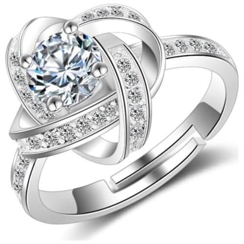 Sole Memory Eternal Star Fashion Temperament Joker Delicate Sweet 925 Sterling Silver Female Resizable Opening Rings SRI244