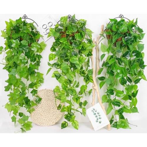 1.6M Hanging Artificial Plants Green Leaf Vine Ivy Leaves Fake Foliage Leaves Home Party Wedding Bar Garden Decoration Wholesale