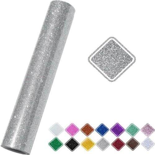 1 Roll 12"x30"/30cmx75cm thermal transfer glitter vinyl roll (HTV) for T-shirt clothing pockets