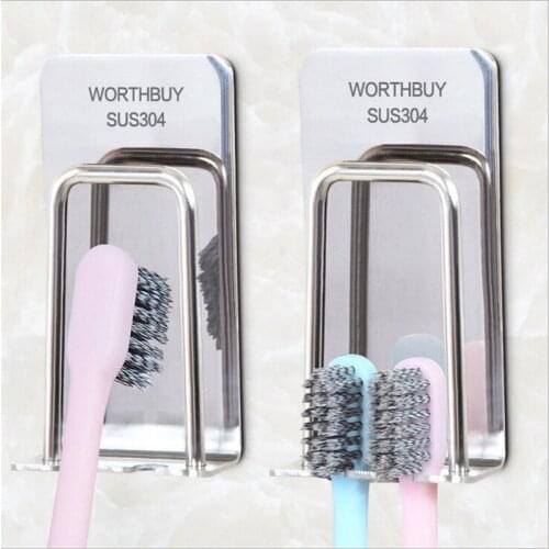 1PC Creative 304 Stainless Steel Toothbrush Holder Wall Suction Bathroom Accessories Set Mug Toothbrush Toothpaste Holder