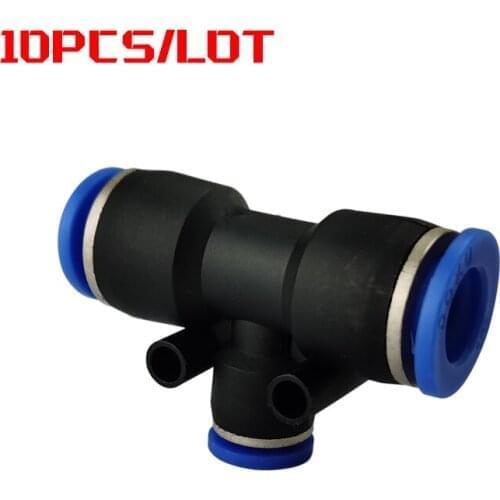 10PCS PEG T-type Pneumatic fitting Reducing Tee Straight Through 4 to 12mm plastic hose quick couplings