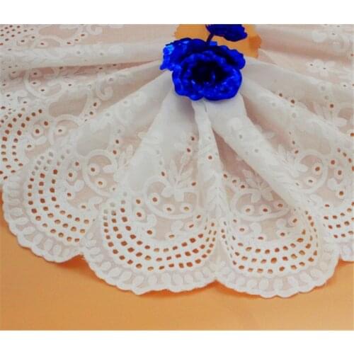 10yards 20cm Width Off White Cotton Cloth Lace Trim DIY Hand Sewing Embroidery Lace Accessories Lace Fabric