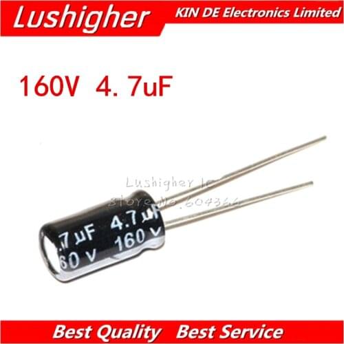 20PCS 160V4.7UF 6*11mm 4.7UF 160V 6x11 mm Aluminum Electrolytic Capacitor DIP