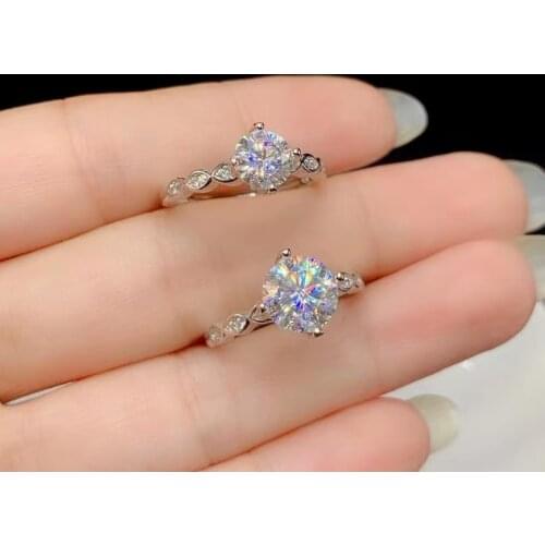 2021 newest heart style crackling moissanite ring for women jewelry engagement ring for wedding 925 silver ring birthday gift