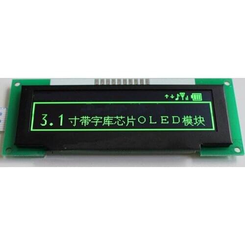 3.1 inch 10P SPI Green OLED Module with Font SSD1322 Drive IC 3.3V IO 256*64
